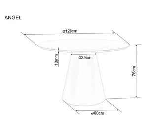 Masa ANGEL, alb/stejar, 120x75 cm