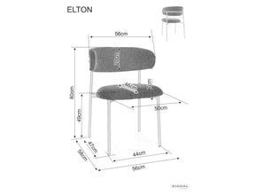 Scaun ELTON, bej deschis - Brego 22/casmir, stofa clasica/metal, 56x46x80 cm