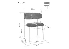 Scaun ELTON, bej inchis - Raven 30/auriu, stofa clasica/metal, 56x46x80 cm