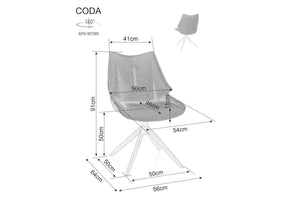 Scaun CODA, gri - Brego 07, stofa clasica/metal, 56x46x91 cm