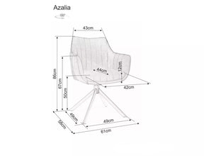 Scaun rotativ AZALIA, bej deschis/negru, stofa clasica/metal, 61x44x86 cm