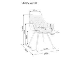 Scaun CHERRY, cappuccino/negru, stofa catifelata/metal, 57x43x87 cm