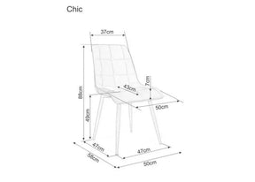 Scaun CHIC, bej deschis - Bluvel 30, stofa catifelata/metal, 50x43x88 cm