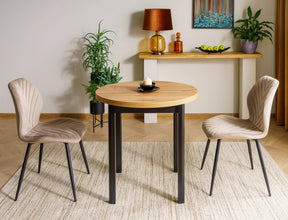 Scaun MIKE, bej inchis - Bluvel 40/negru, stofa catifelata/metal, 48x41x86 cm