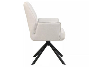 Scaun rotativ HUGO, bej deschis/negru, stofa clasica/metal, 58x46x90 cm