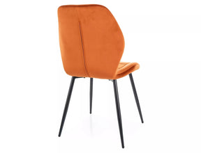 Scaun JAKE, scortisoara - Bluvel 4215/negru, stofa catifelata/metal, 48x41x86 cm