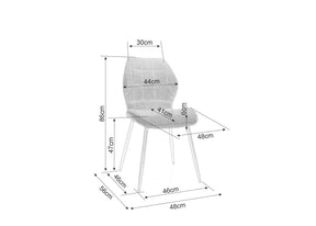 Scaun RICK, gri - Bluvel 14, stofa catifelata/metal, 48x41x86 cm