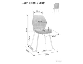 Scaun MIKE, bej inchis - Bluvel 40/negru, stofa catifelata/metal, 48x41x86 cm