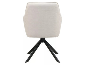 Scaun NOTTI, bej deschis/negru, stofa clasica/metal, 55x45x83 cm