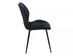 Scaun RICK, negru - Bluvel 19, stofa catifelata/metal, 48x41x86 cm