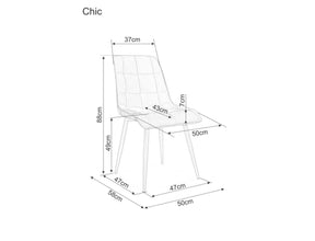 Scaun CHIC, stofa catifelata negru - Matt 99, 50x43x88 cm