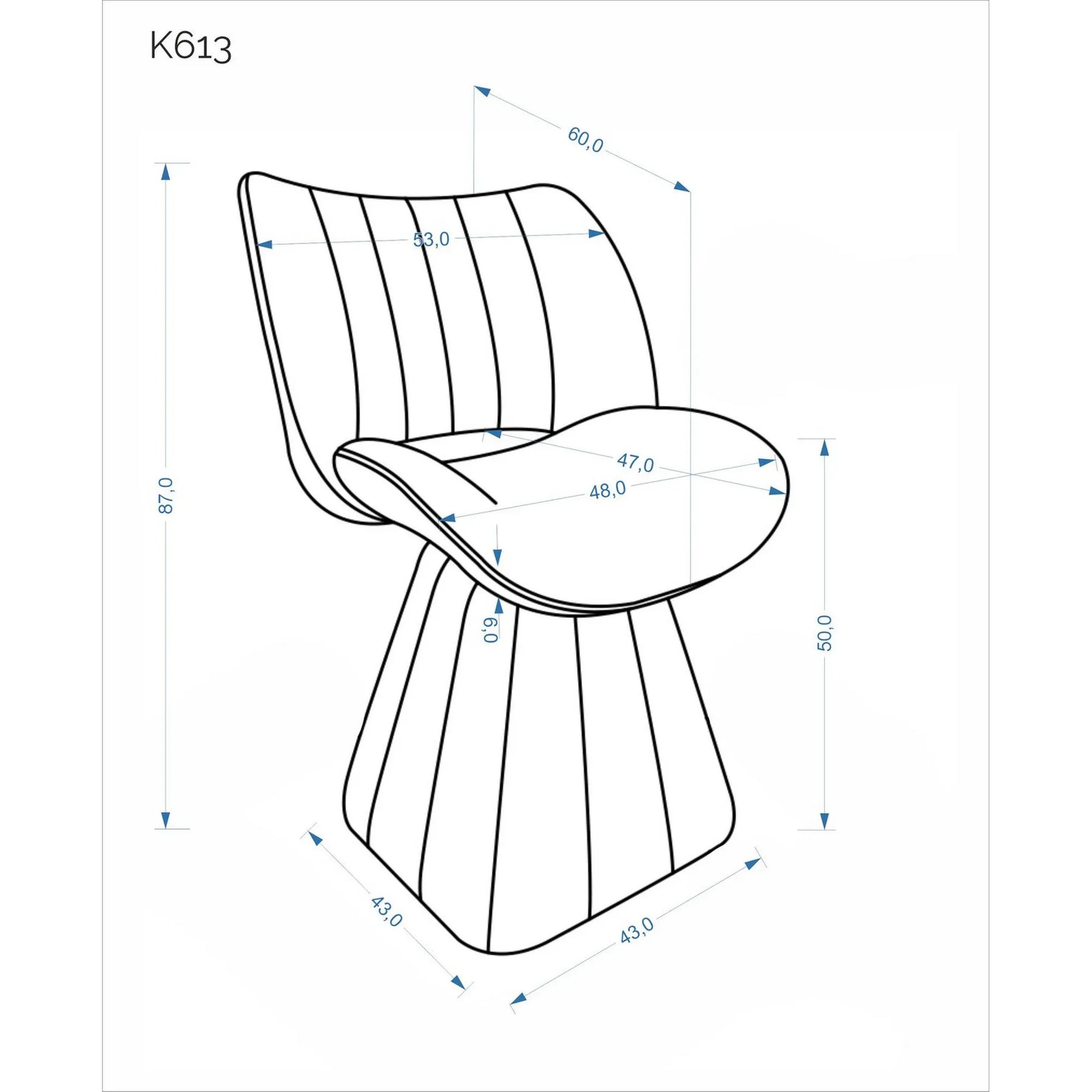 Scaun rotativ K613, stofa clasica bej, 53x60x87 cm