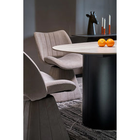 Scaun rotativ K613, stofa clasica bej, 53x60x87 cm