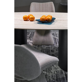 Scaun rotativ K613, stofa clasica bej, 53x60x87 cm