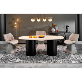 Scaun rotativ K613, stofa clasica bej, 53x60x87 cm