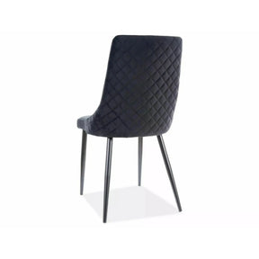 Scaun tapitat PIANO B, negru, 44x45x92