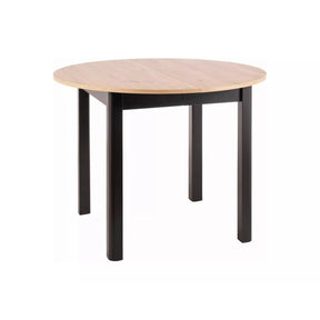 Masa extensibila DANTE, stejar artisan/negru mat, PAL, 102(142)x102x75 cm