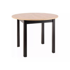Masă extensibilă rotundă din stejar artisan și negru mat, ideală pentru dining – primabucata
