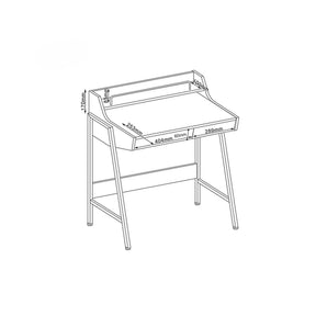 Birouri copii cu etajere B168, stejar/maro, 77X48X89