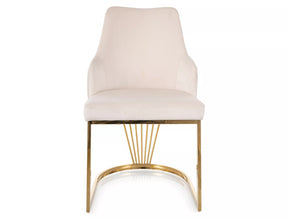 Scaun ALURE, bej deschis - Bluvel 22, stofa catifelata/metal, 52x48x89 cm