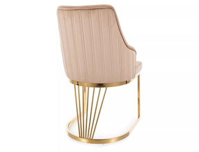 Scaun ALURE, bej inchis - Bluvel 28, stofa catifelata/metal, 52x48x89 cm