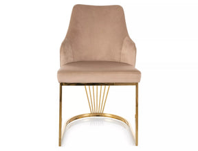 Scaun ALURE, bej inchis - Bluvel 28, stofa catifelata/metal, 52x48x89 cm