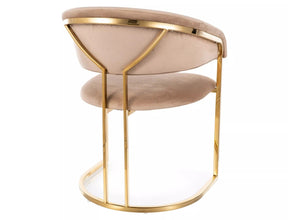 Scaun TULIPE, bej inchis - Bluvel 28, stofa catifelata/metal, 56x46x77 cm