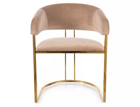 Scaun TULIPE, bej inchis - Bluvel 28, stofa catifelata/metal, 56x46x77 cm