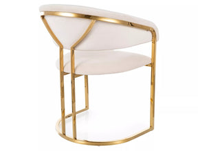 Scaun TULIPE, bej deschis - Bluvel 22, stofa catifelata/metal, 56x46x77 cm