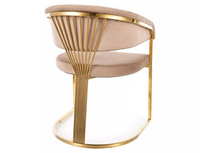 Scaun CROWN, bej inchis - Bluvel 28, stofa catifelata/metal, 57x46x77 cm
