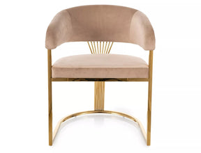 Scaun CROWN, bej inchis - Bluvel 28, stofa catifelata/metal, 57x46x77 cm