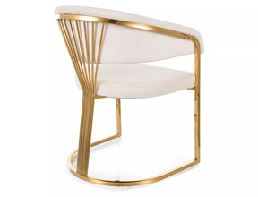 Scaun CROWN, bej deschis - Bluvel 22, stofa catifelata/metal, 57x46x77 cm