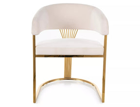 Scaun CROWN, bej deschis - Bluvel 22, stofa catifelata/metal, 57x46x77 cm