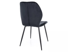 Scaun MIKE, negru - Bluvel 19/negru, stofa catifelata/metal, 48x41x86 cm