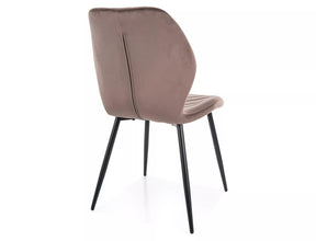 Scaun MIKE, cappuccino - Bluvel 38/negru, stofa catifelata/metal, 48x41x86 cm