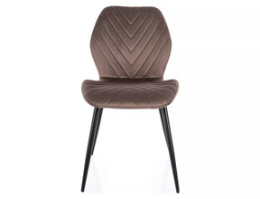 Scaun MIKE, cappuccino - Bluvel 38/negru, stofa catifelata/metal, 48x41x86 cm