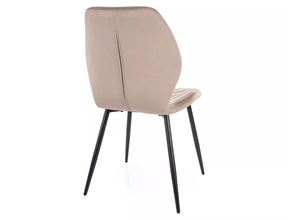 Scaun MIKE, bej inchis - Bluvel 40/negru, stofa catifelata/metal, 48x41x86 cm
