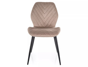 Scaun MIKE, bej inchis - Bluvel 40/negru, stofa catifelata/metal, 48x41x86 cm