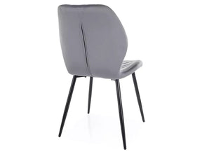 Scaun MIKE, gri - Bluvel 14/negru, stofa catifelata/metal, 48x41x86 cm