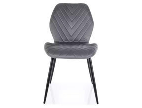 Scaun MIKE, gri - Bluvel 14/negru, stofa catifelata/metal, 48x41x86 cm