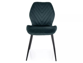 Scaun MIKE, verde - Bluvel 78/negru, stofa catifelata/metal, 48x41x86 cm