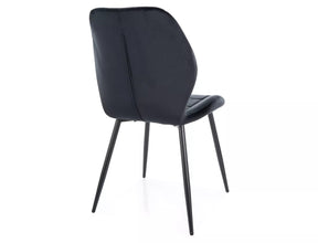 Scaun JAKE, negru - Bluvel 19, stofa catifelata/metal, 48x41x86 cm