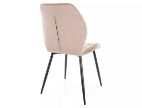 Scaun JAKE, bej inchis - Bluvel 40/negru, stofa catifelata/metal, 48x41x86 cm