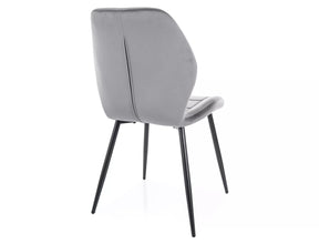Scaun JAKE, gri - Bluvel 14/negru, stofa catifelata/metal, 48x41x86 cm