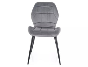 Scaun JAKE, gri - Bluvel 14/negru, stofa catifelata/metal, 48x41x86 cm