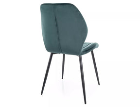 Scaun JAKE, verde - Bluvel 78/negru, stofa catifelata/metal, 48x41x86 cm