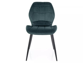 Scaun JAKE, verde - Bluvel 78/negru, stofa catifelata/metal, 48x41x86 cm