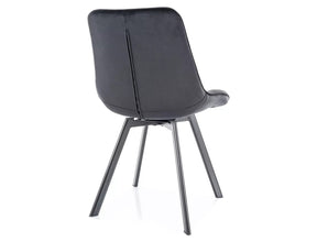 Scaun MONTI, negru - Bluvel 19, stofa catifelata/metal, 51x44x88 cm