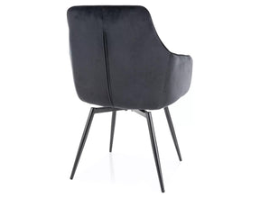 Scaun SERVIO, negru - Bluvel 19, stofa catifelata/metal, 55x45x88 cm