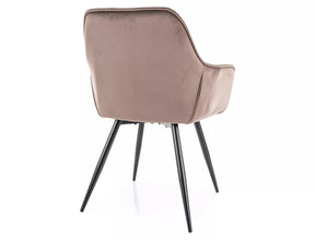Scaun CHERRY, cappuccino/negru, stofa catifelata/metal, 57x43x87 cm
